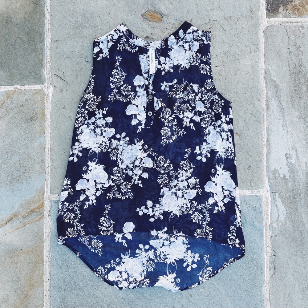 Aeropostale Navy Floral Shirt